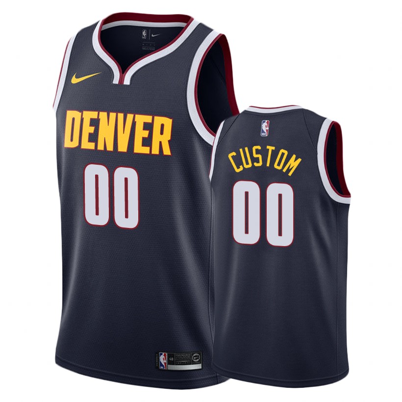 Nuggets Male Custom #00 2018-19 Icon Navy Jersey