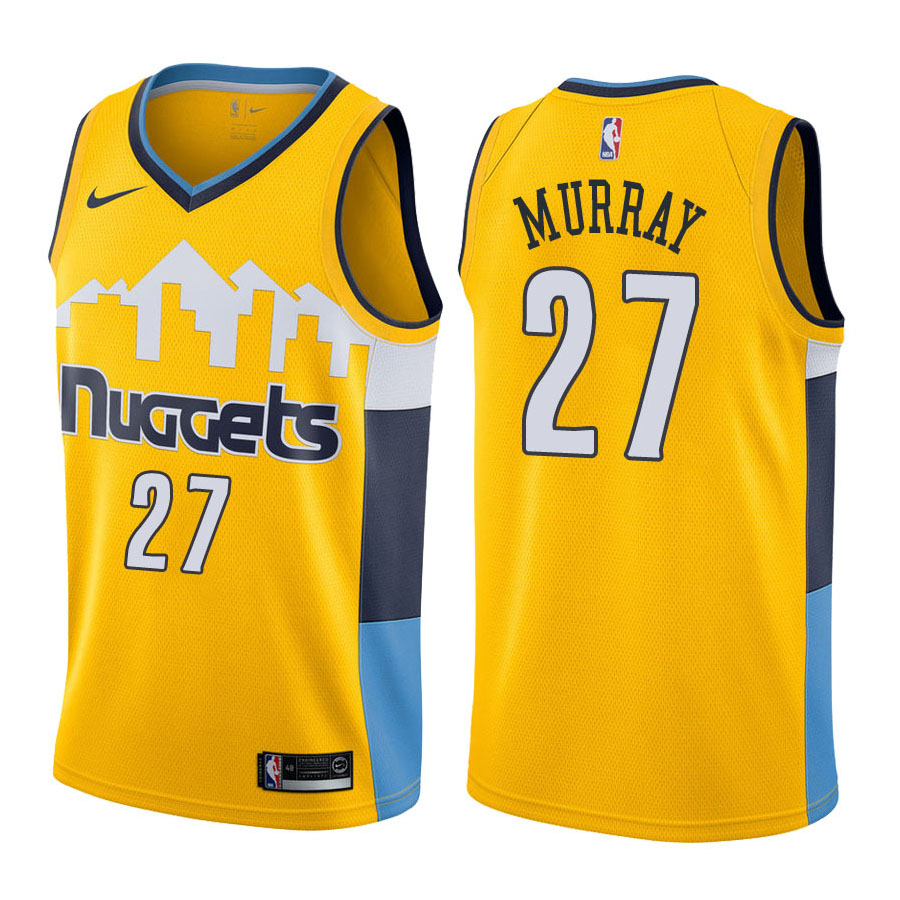 Nuggets Male Jamal Murray #27 2017-18 Statement Yellow Jersey