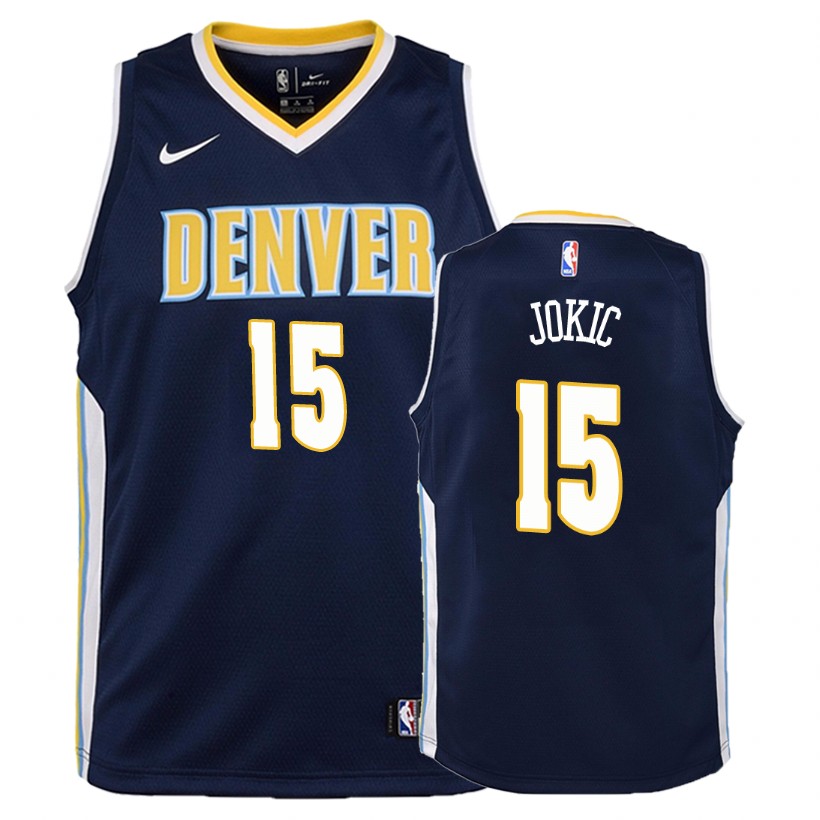 Nuggets Youth Nikola Jokic #15 Icon Navy Jersey