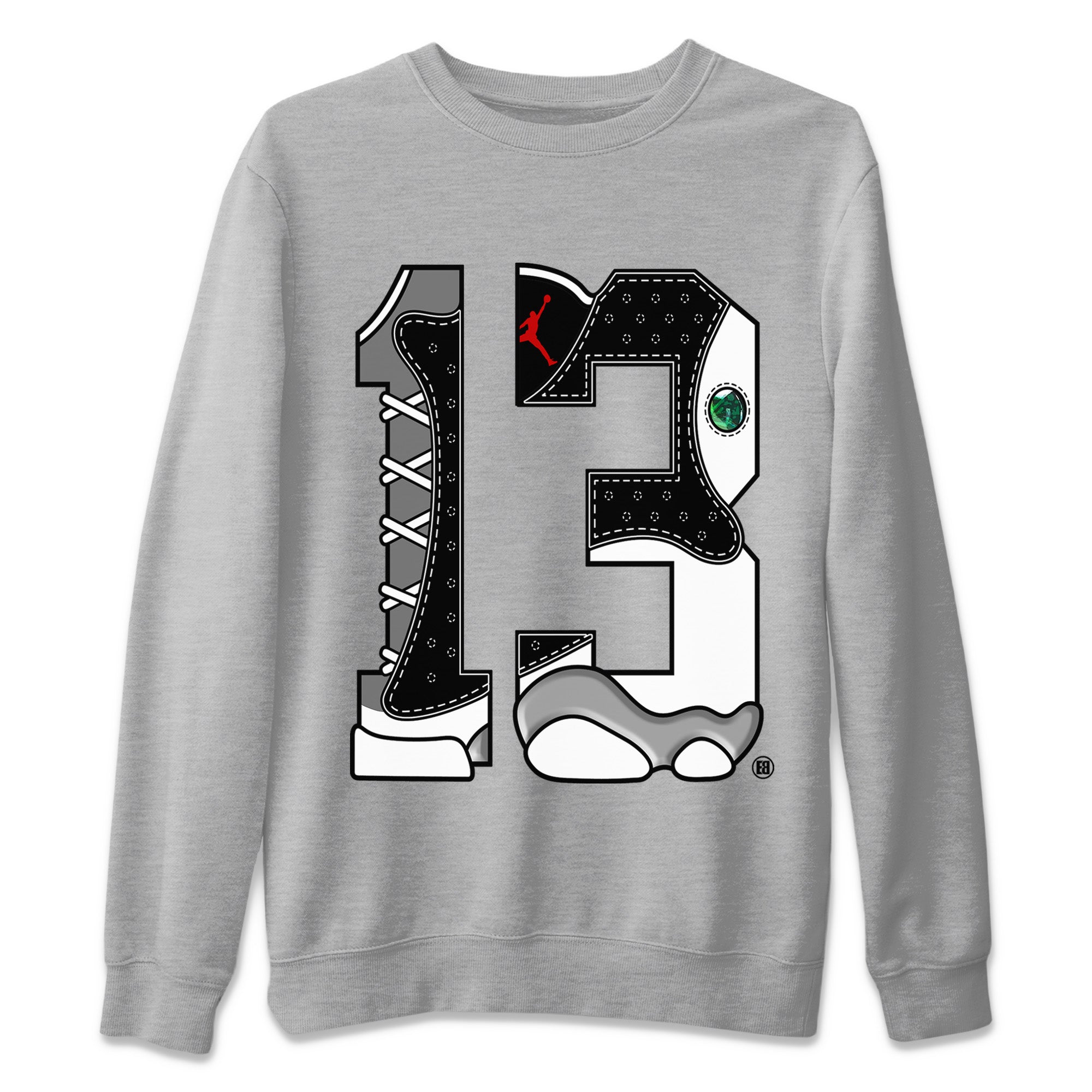Number 13 Unisex Sweater – Air Jordan 13 Black Flint, Sneakers Matching Sweater