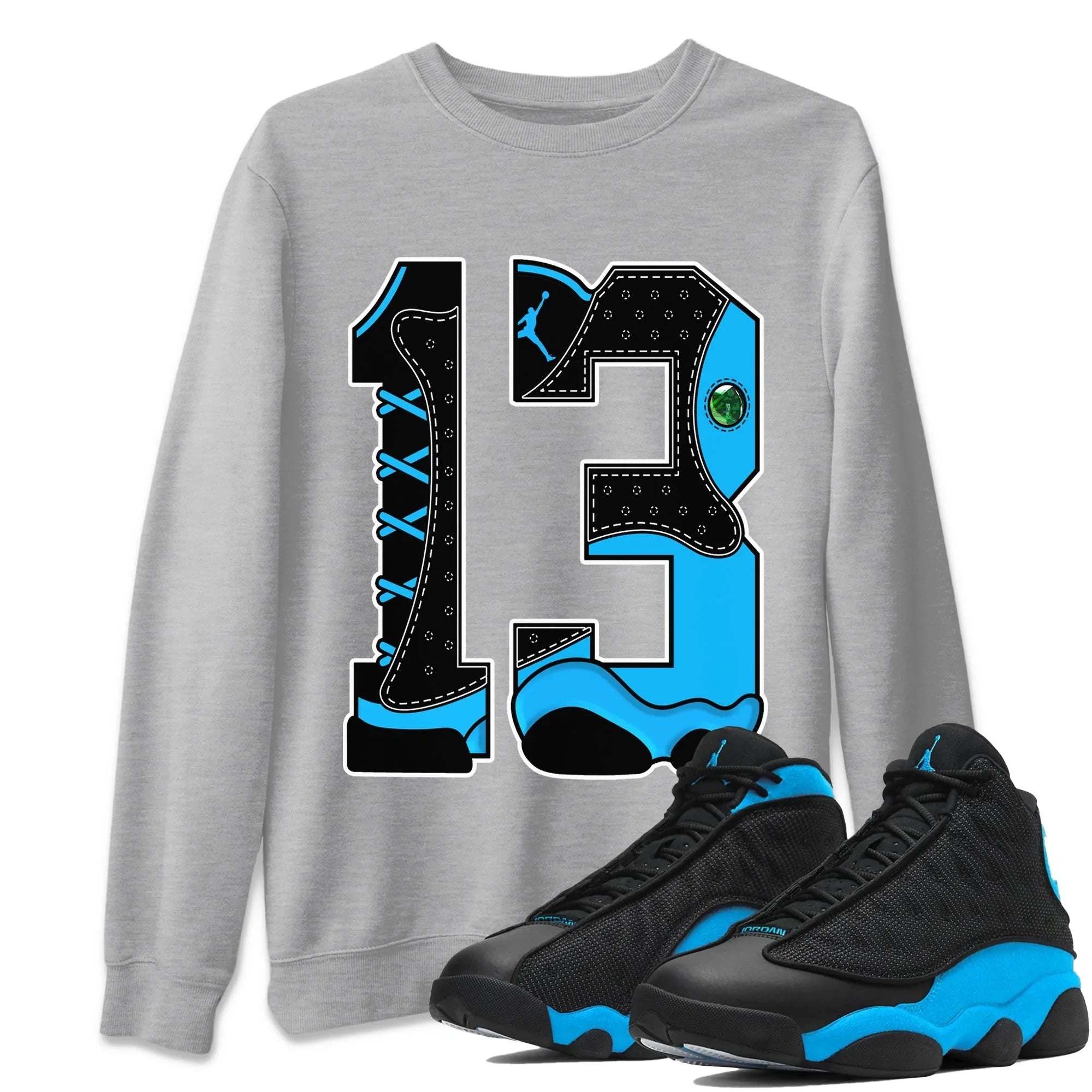 Number 13 Unisex Sweater – Air Jordan 13 UNC, Sneakers Matching Sweater