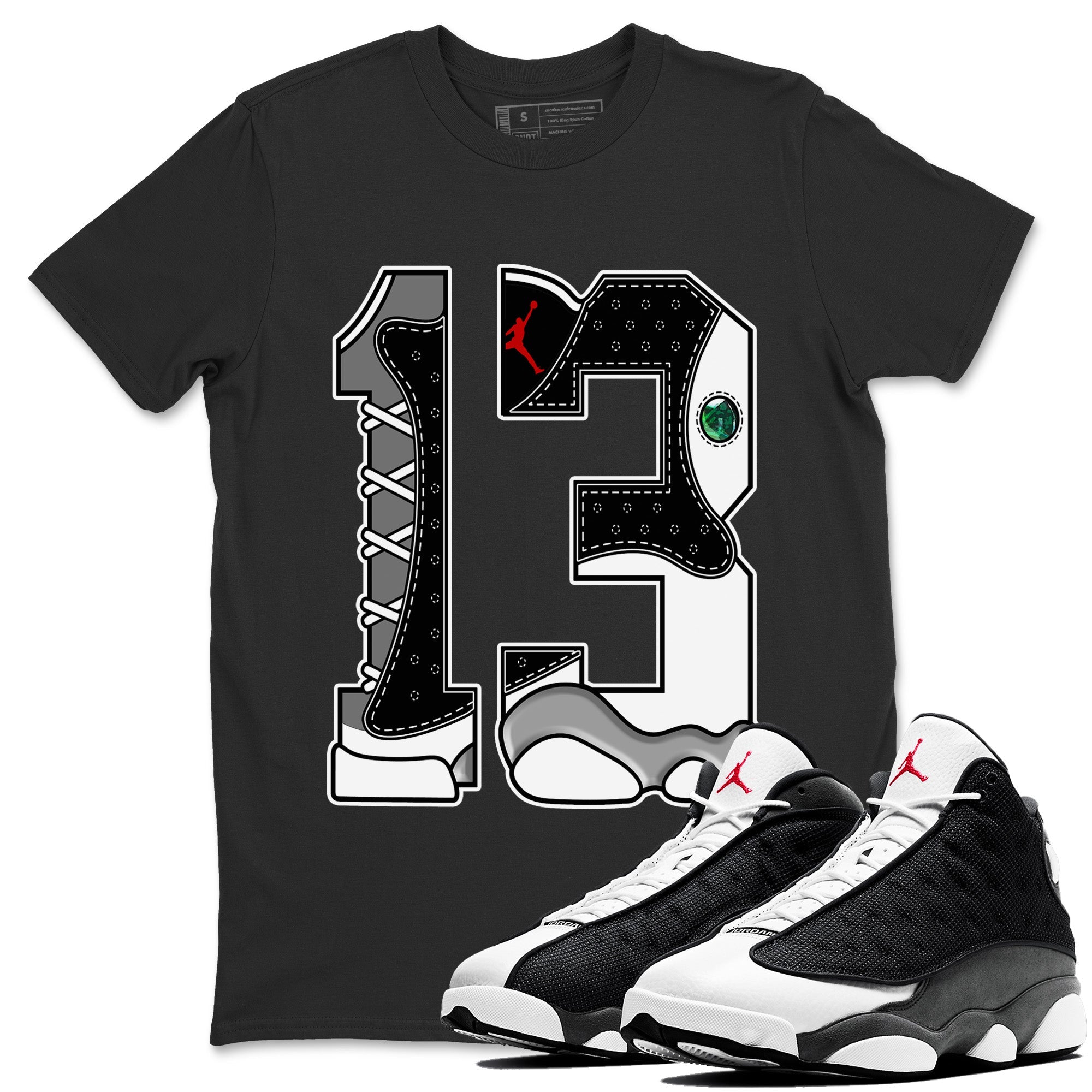 Number 13 Unisex Tshirt – Air Jordan 13 Black Flint