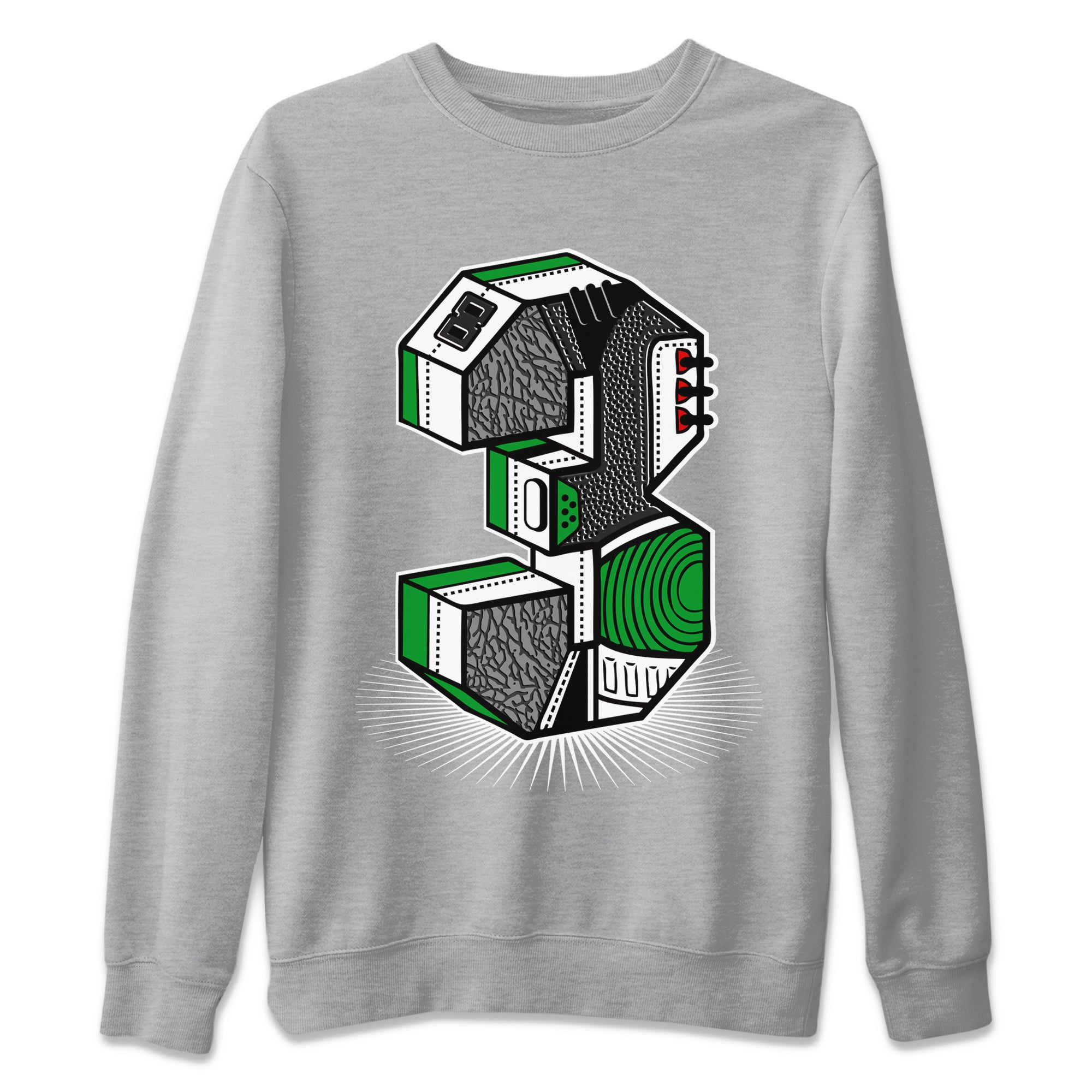 Number Statue Unisex Sweater – Air Jordan 3 Lucky Green, Sneakers Matching Sweater
