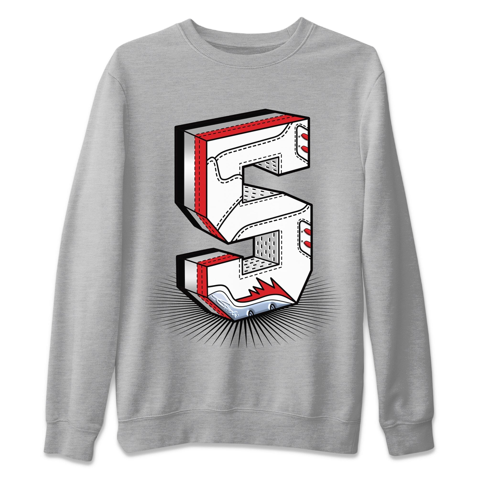 Number Statue Unisex Sweater – Air Jordan 5 Fire Red, Sneakers Matching Sweater