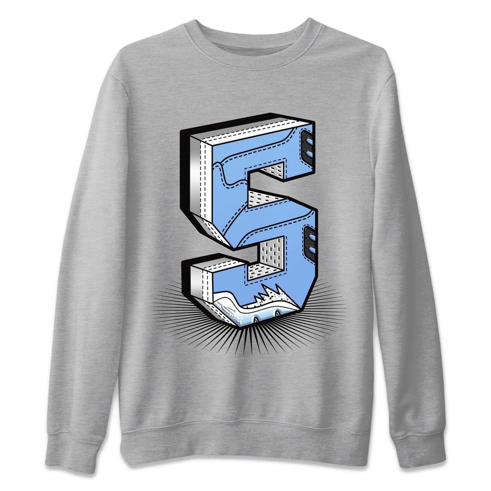 Number Statue Unisex Sweater – Air Jordan 5 UNC, Sneakers Matching Sweater