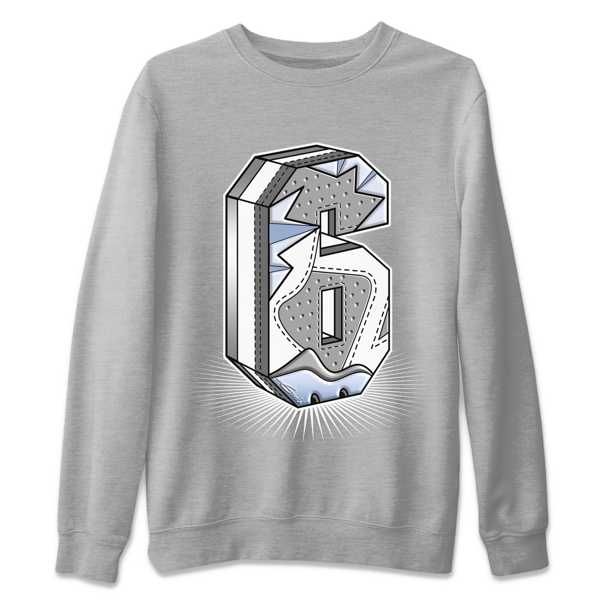 Number Statue Unisex Sweater – Air Jordan 6 Cool Grey, Sneakers Matching Sweater