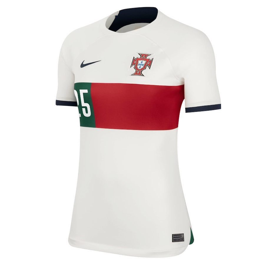 Nuno Mendes 25 Portugal National Team 2022-23 Qatar World Cup Women Soccer Jersey – Away