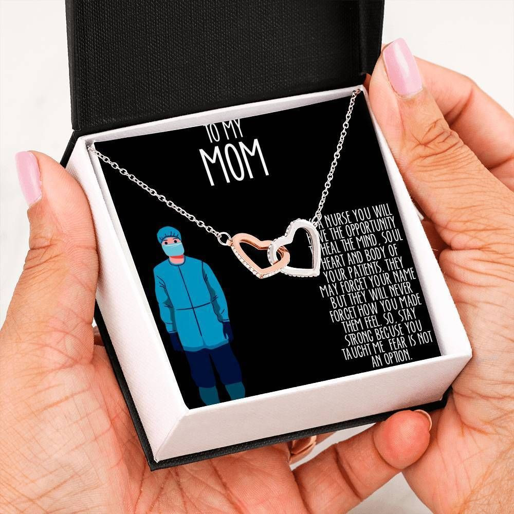 Nurse Appreciation Gift For Mom Interlocking Hearts Necklace