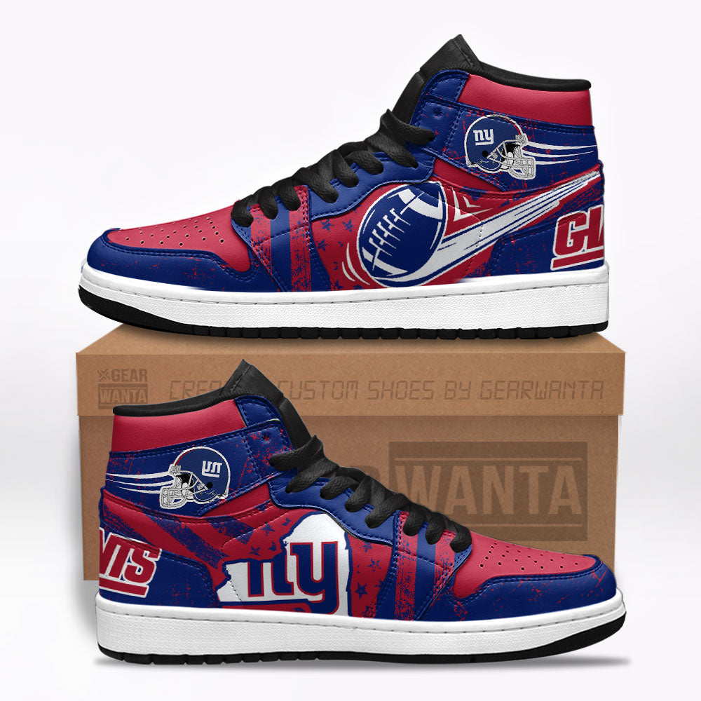 NY Giants Football Team J1 Shoes For Fans Sneakers, Air Jordan Hightop