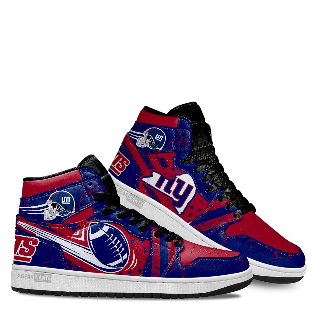 NY Giants Football Team J1 Shoes For Fans Sneakers, Air Jordan Hightop