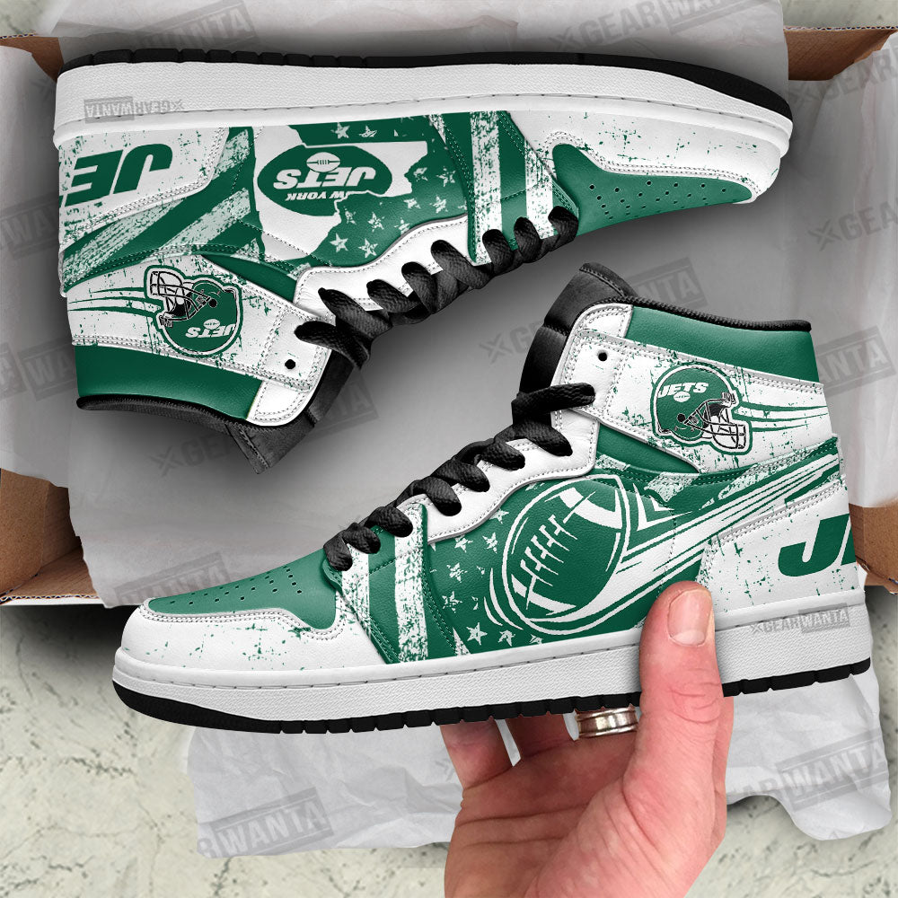 NY Jets Football Team J1 Shoes For Fans Sneakers, Air Jordan Hightop
