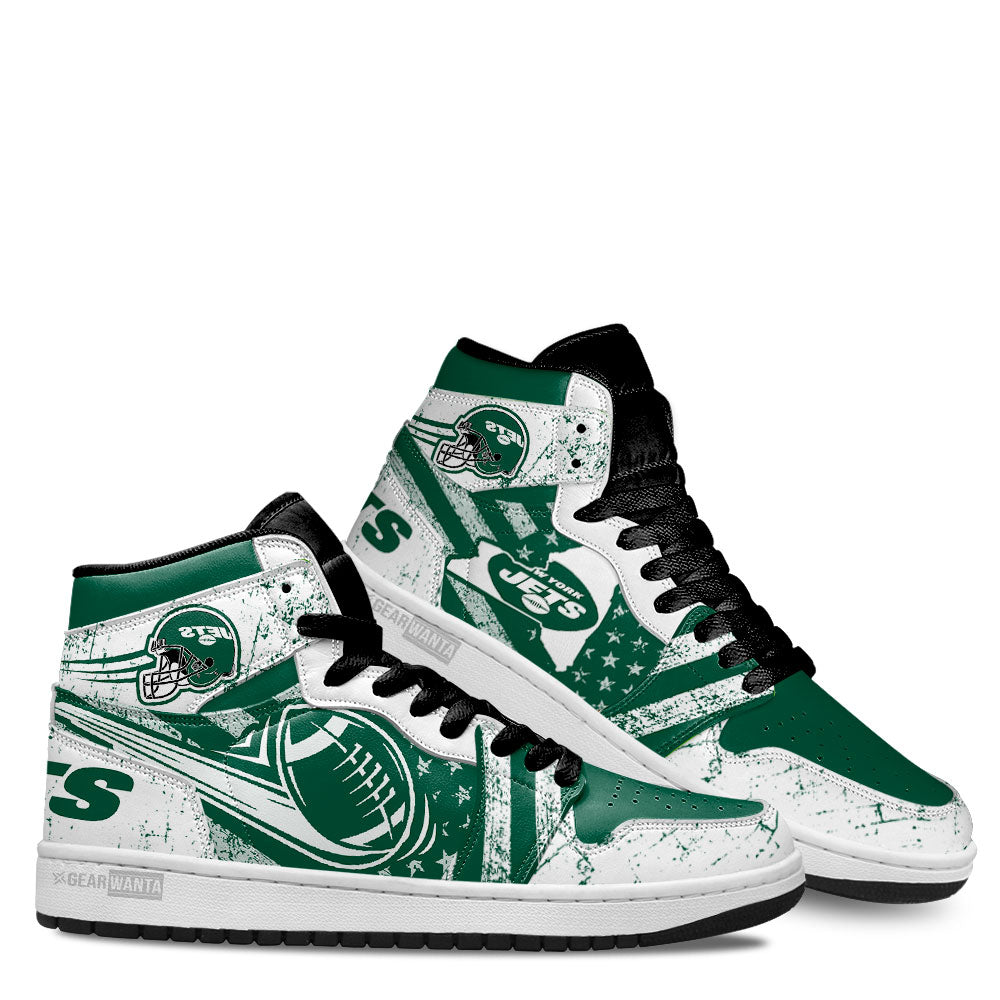 NY Jets Football Team J1 Shoes For Fans Sneakers, Air Jordan Hightop