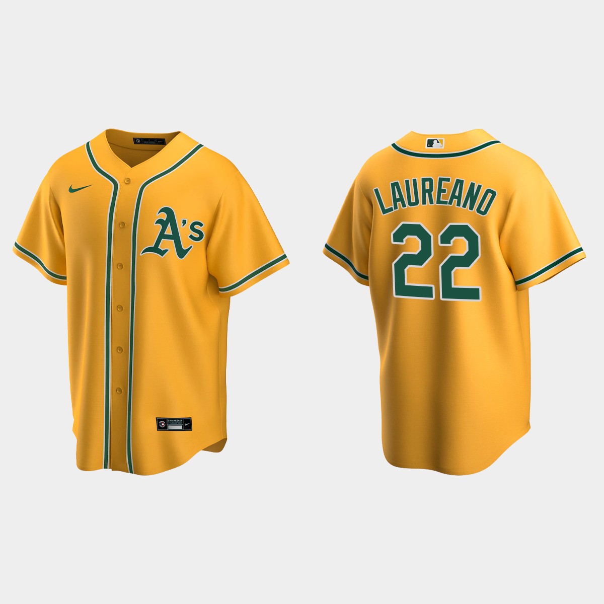 Oakland Athletics #22 Ramon Laureano Gold 2020 Alternate Jersey