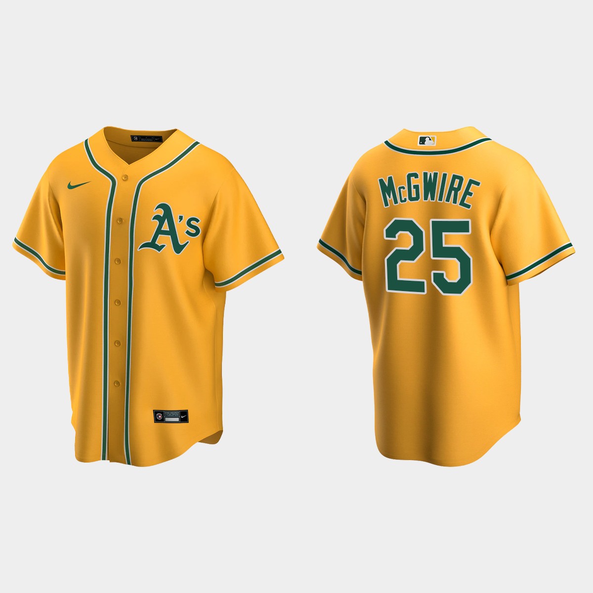 Oakland Athletics #25 Mark McGwire Gold 2020 Alternate Jersey