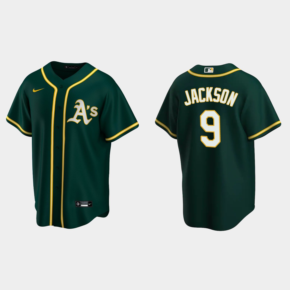 Oakland Athletics #9 Reggie Jackson Green 2020 Alternate Jersey