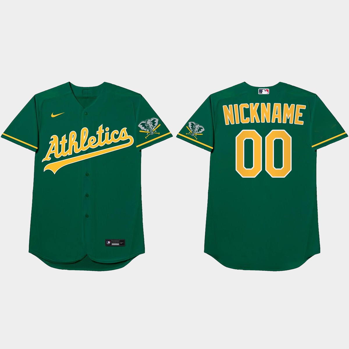 Oakland Athletics Custom 2021 Players' Weekend Nickname Jersey - Green
