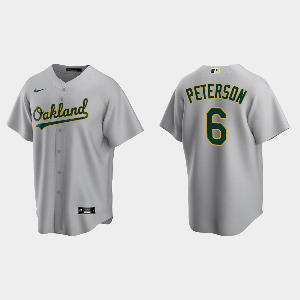 Oakland Athletics Jace Peterson Road Jersey - Gray