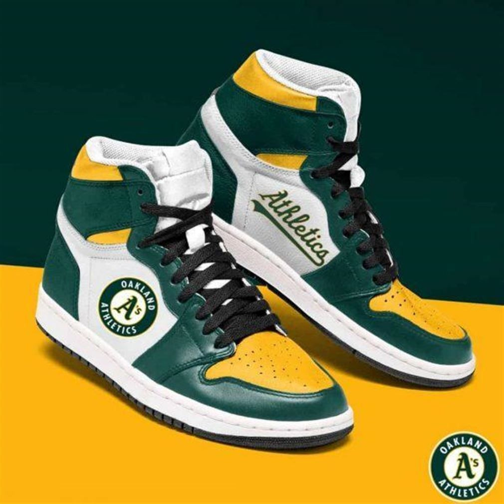Oakland Athletics MLB baseball Fashion Sneakers Basketball Shoes Leather High Top Air Jordan Sneaker, Air Jordan Hightop