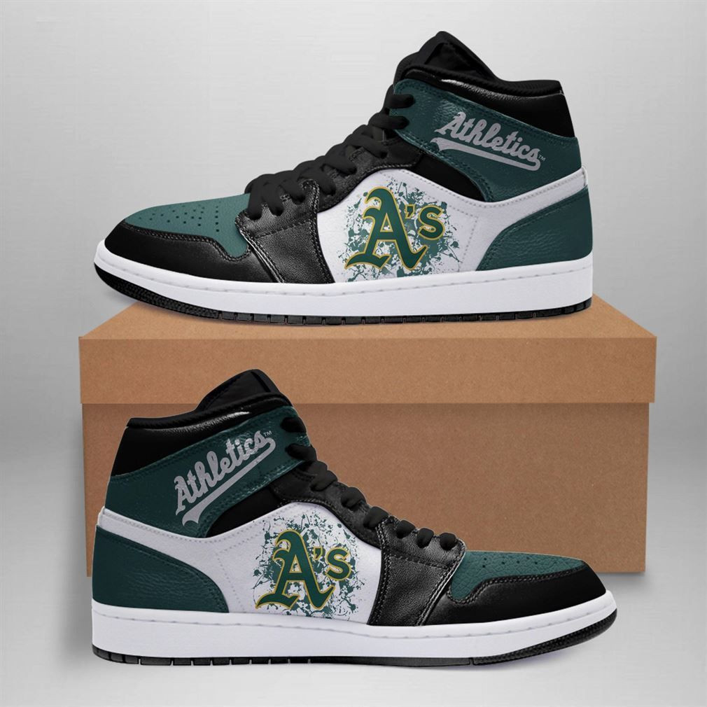 Oakland Athletics MLB baseball Fashion Sneakers Basketball Shoes Leather High Top Air Jordan Sneaker, Air Jordan Hightop