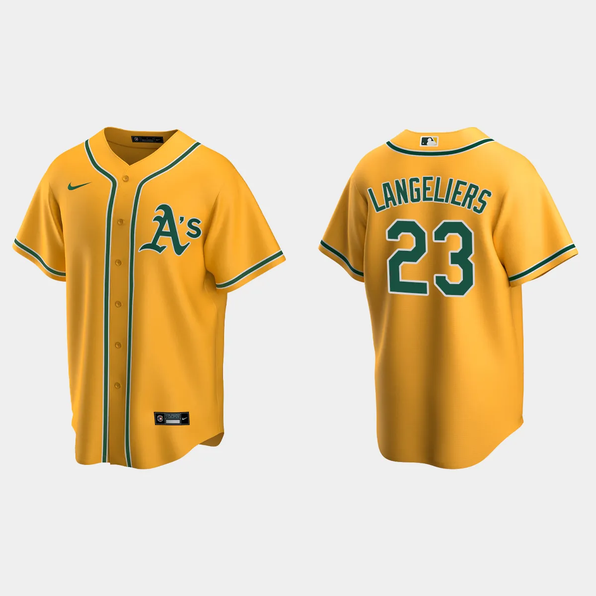 Oakland Athletics Shea Langeliers Alternate Jersey - Gold
