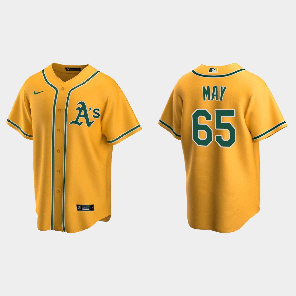 Oakland Athletics Trevor May Alternate Jersey - Gold
