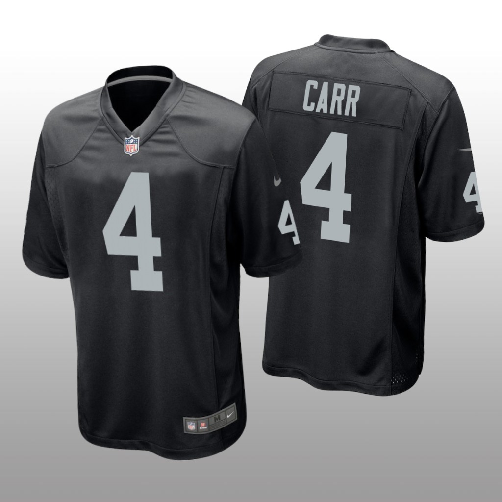 Oakland Raiders #4 Black Men's Derek Carr Game Jersey