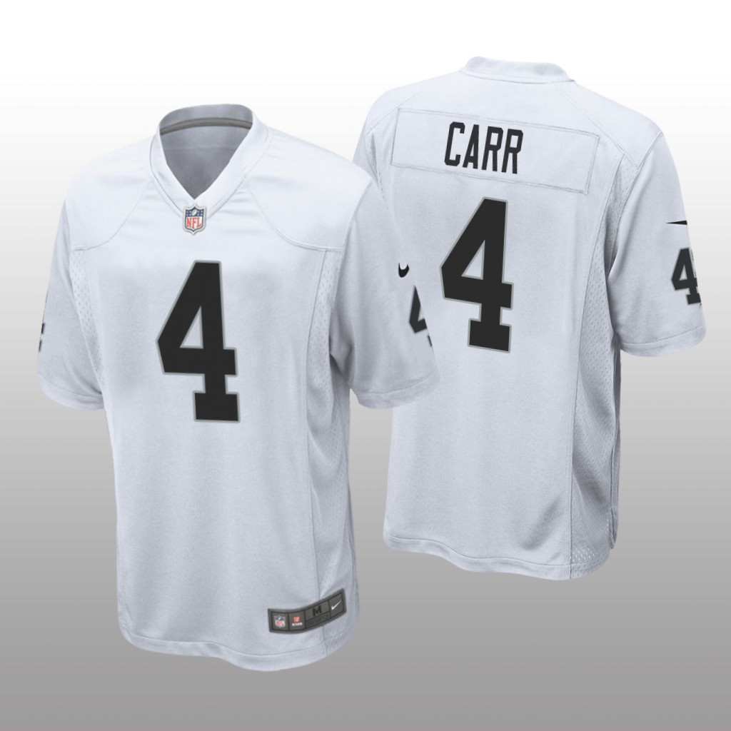 Oakland Raiders #4 White Men's Derek Carr Game Jersey