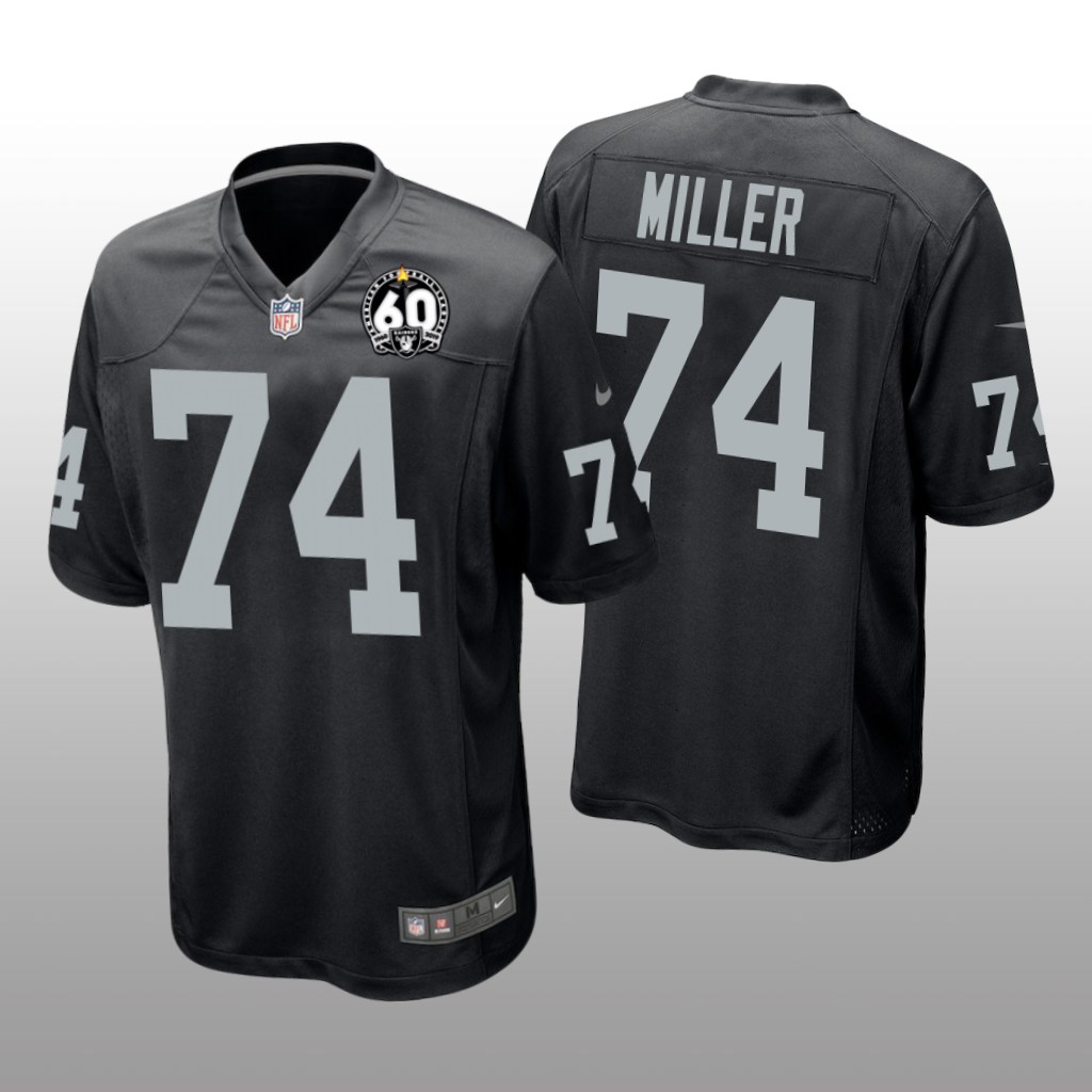 Oakland Raiders Kolton Miller Black Game Jersey 60th Season - Men's