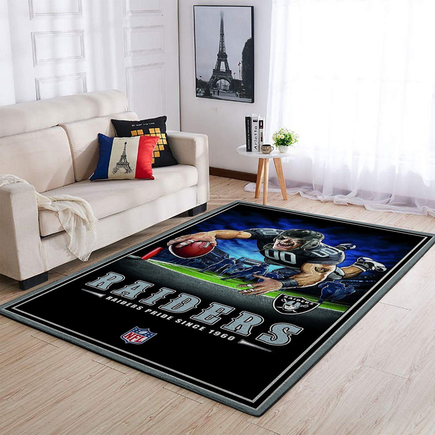 Oakland Raiders Living Room Area Rectangle Rug