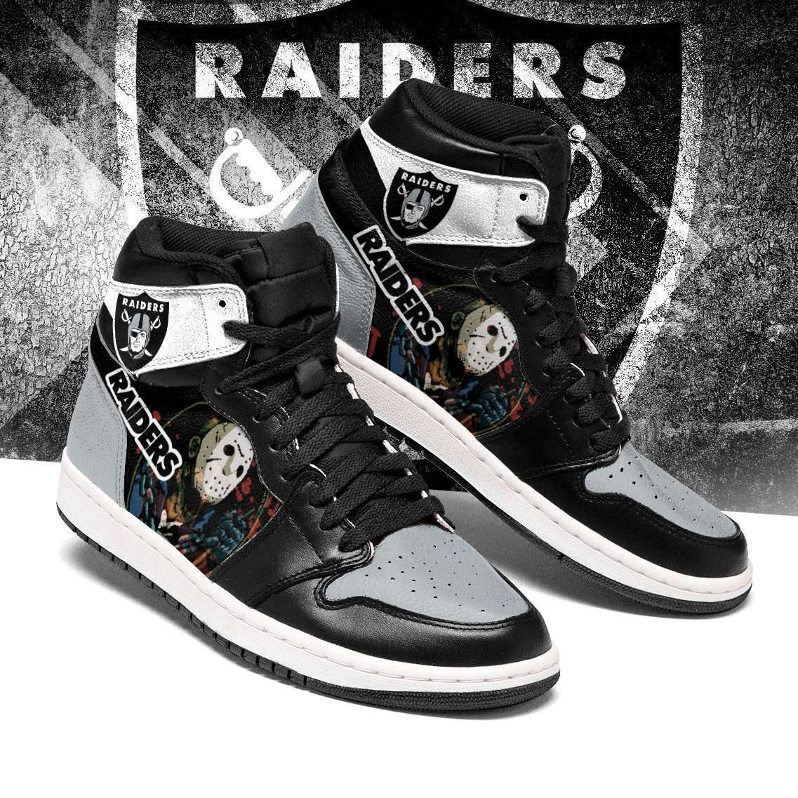 Oakland Raiders Nfl Football Team Air Sneakers Sneakers Sport Sneakers High Top Air Jordan Sneaker, Air Jordan Hightop