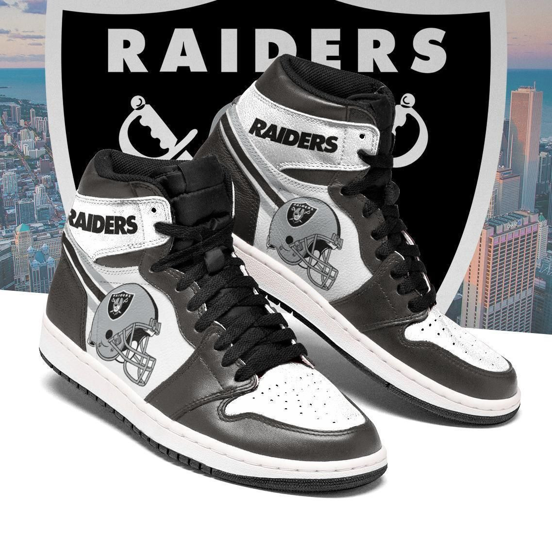 Oakland Raiders Nfl Sneaker Team Eachstep Shoes Sport Sneakers High Top Air Jordan Sneaker, Air Jordan Hightop