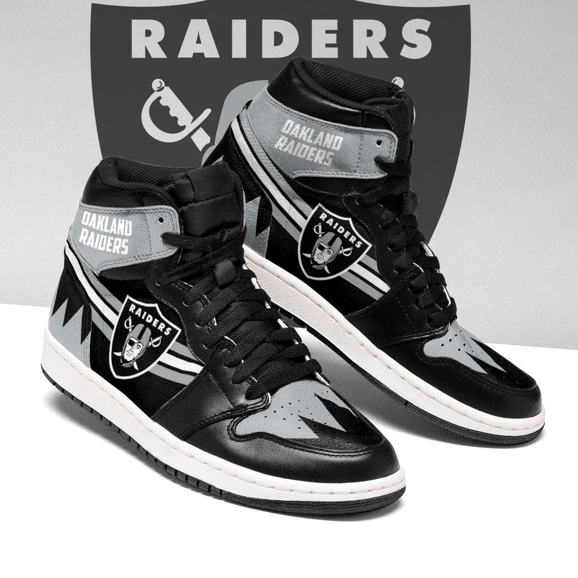 Oakland Raiders Nfl Sneakers Gift For Fans Size Sneaker Sneakers High Top Air Jordan Sneaker, Air Jordan Hightop