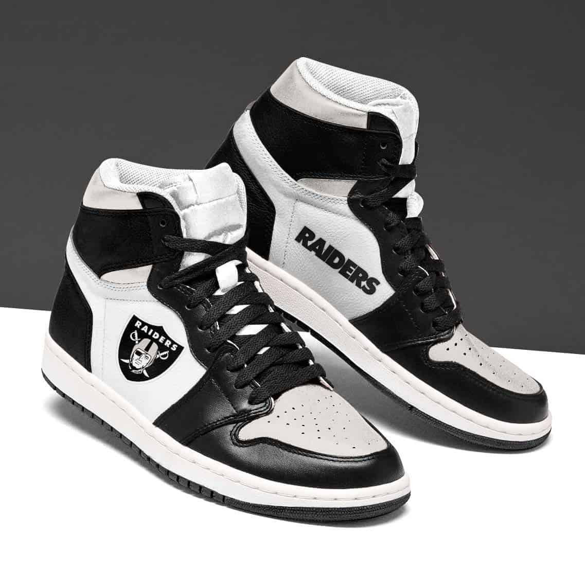 Oakland Raiders Sneaker NFL Raiders Shoes Sport Sneakers High Top Air Jordan Sneaker, Air Jordan Hightop