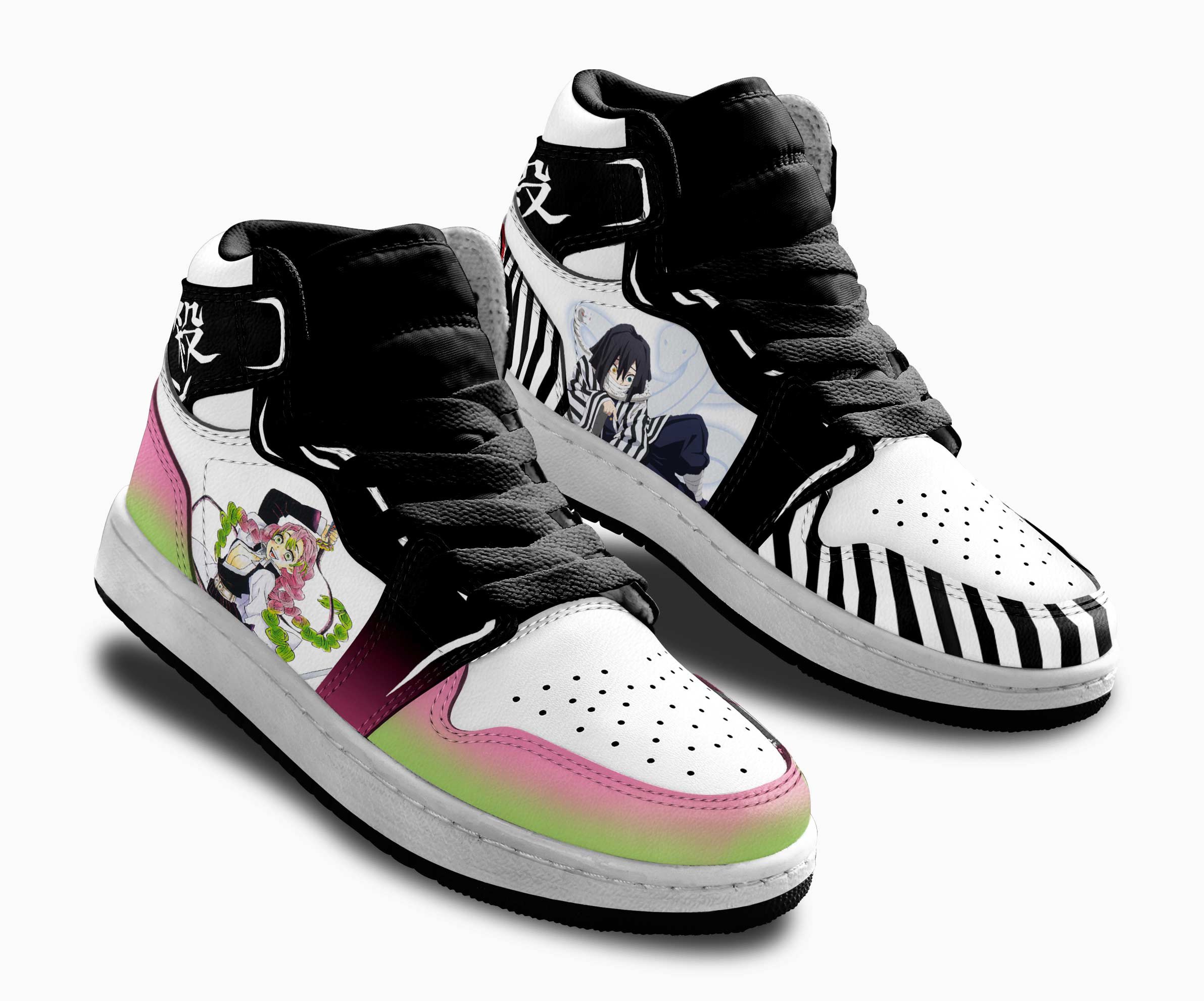 Obanai and Mitsuri Kids Sneakers Custom Anime Demon Slayer Shoes For Kids