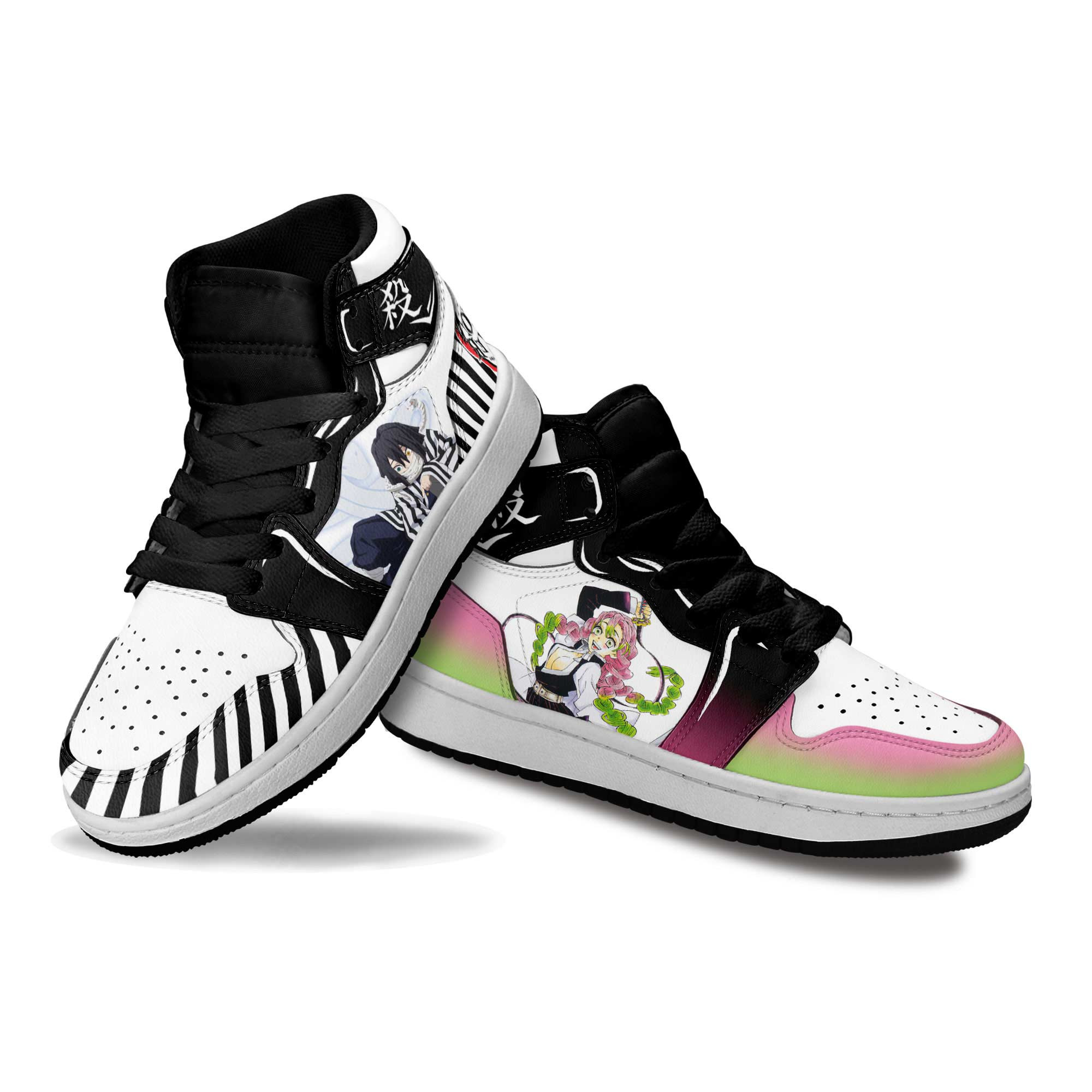 Obanai and Mitsuri Kids Sneakers Custom Anime Demon Slayer Shoes For Kids