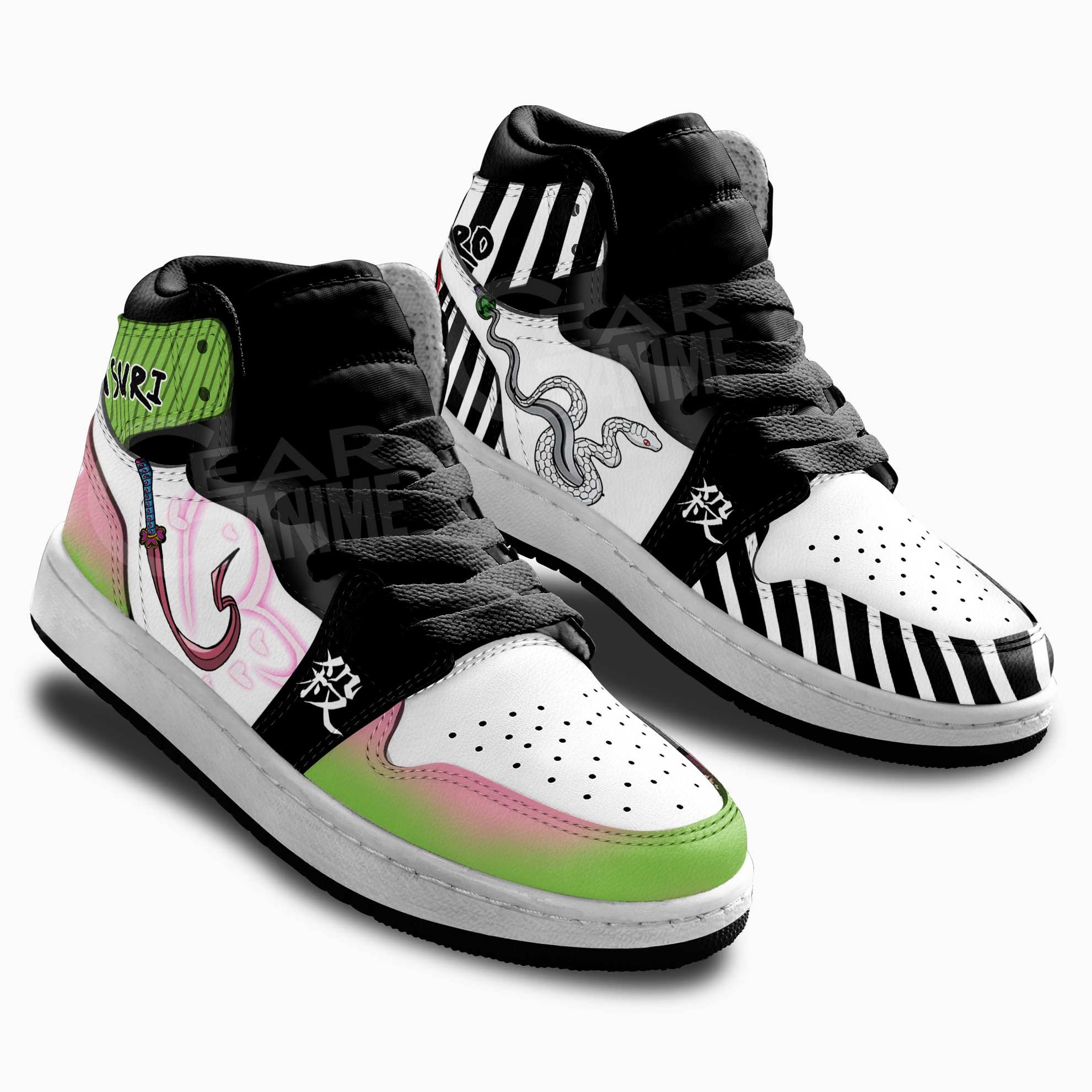 Obanai and Mitsuri Skills Kids Sneakers Demon Slayer Anime Shoes For Kids