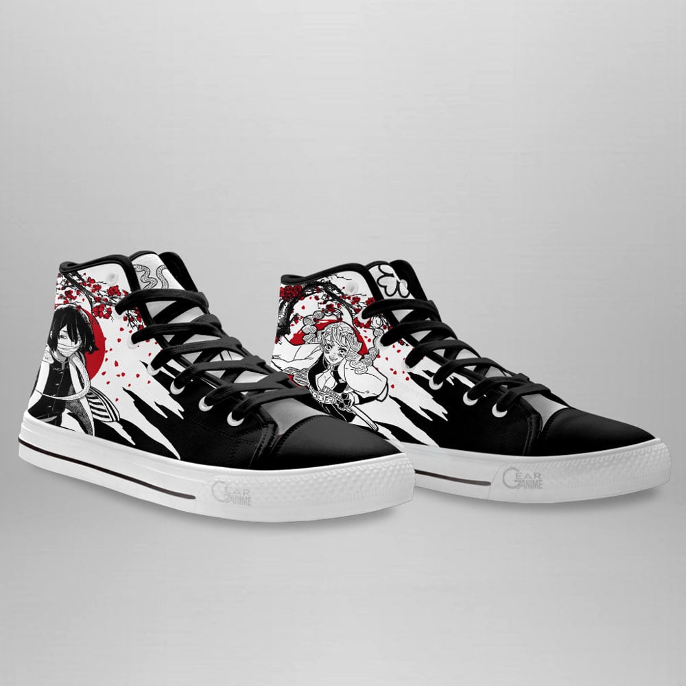 Obanai Mitsuri High Top Shoes Custom Demon Slayer Sneakers Japan Style