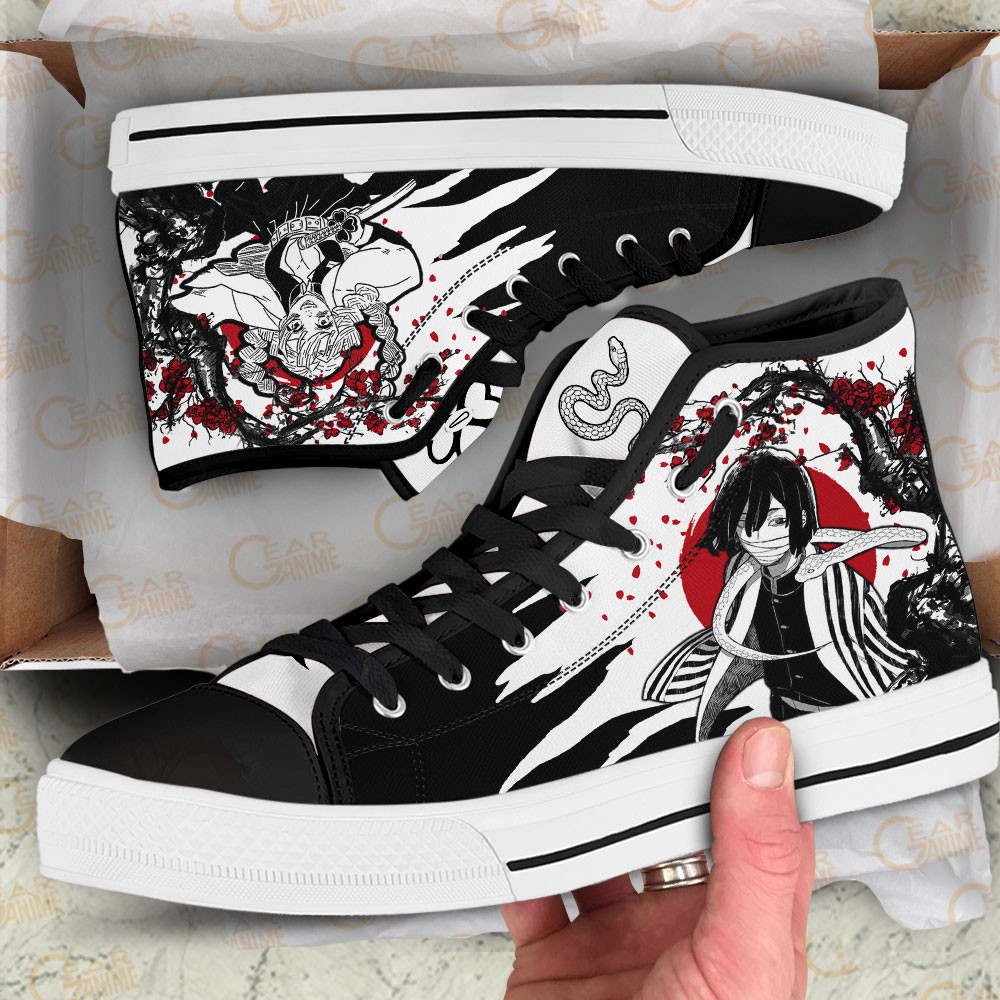 Obanai Mitsuri High Top Shoes Custom Demon Slayer Sneakers Japan Style