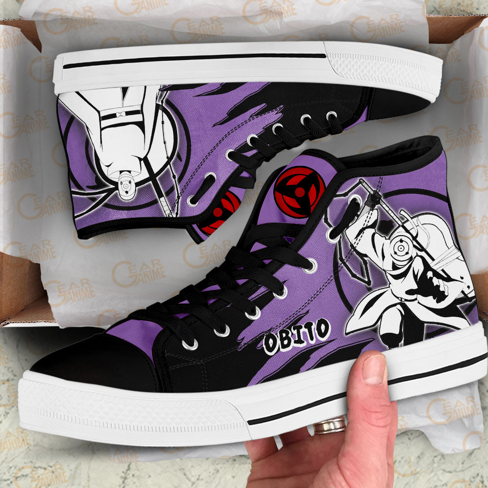Obito Uchiha High Top Shoes Anime Sneakers Manga Style