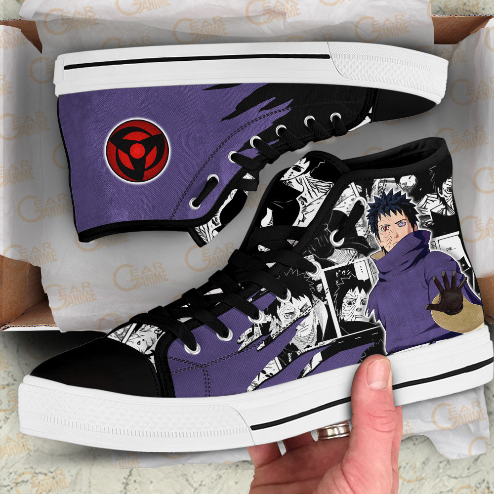 Obito Uchiha High Top Shoes Custom Anime Sneakers Mix Manga