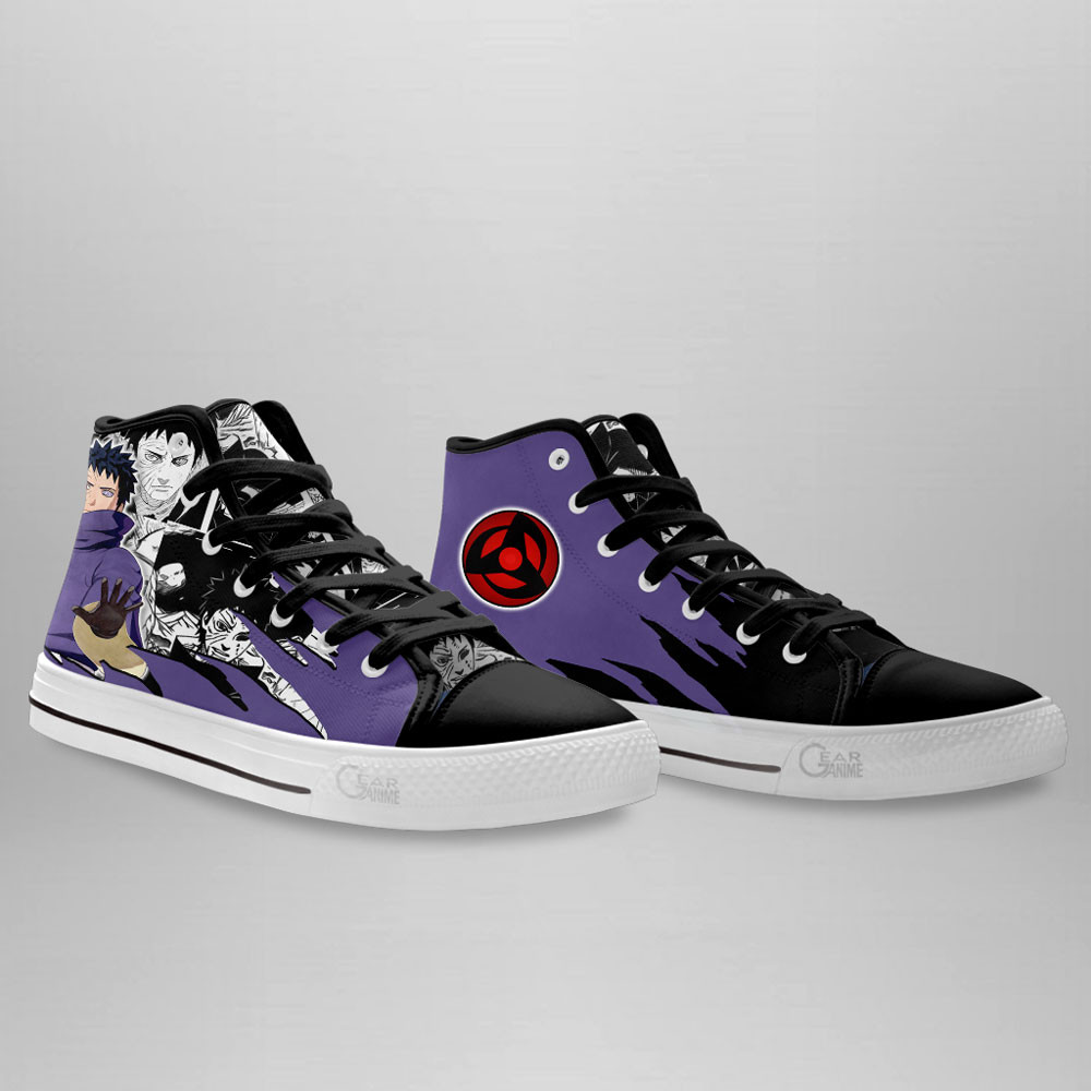 Obito Uchiha High Top Shoes Custom Anime Sneakers Mix Manga