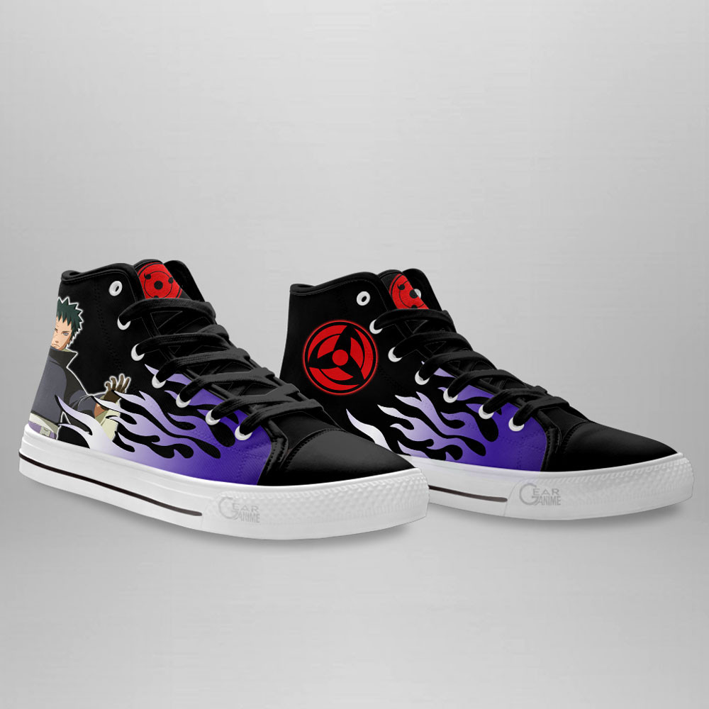 Obito Uchiha High Top Shoes Custom NRT Sneakers Flame Style