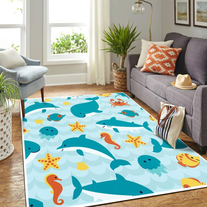 Ocean Pattern Mk Carpet Area Rectangle Rug