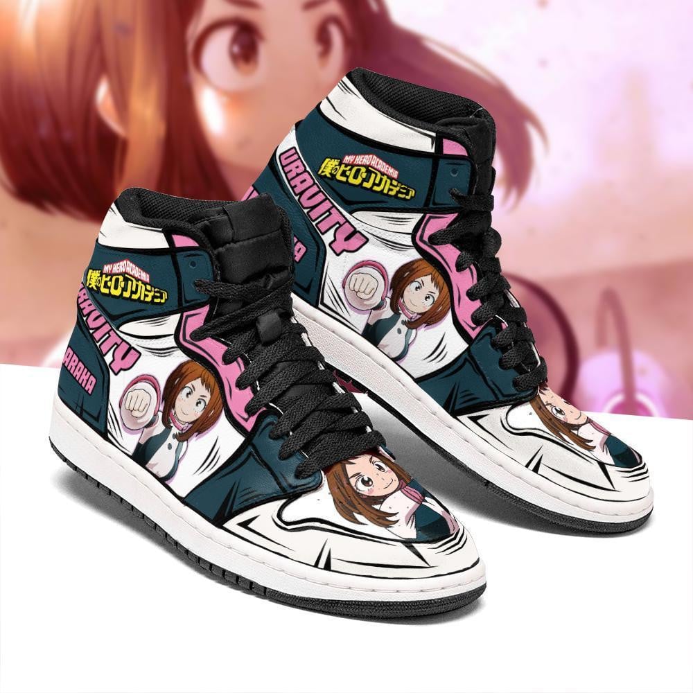 Ochaco Uraraka JD1s Sneakers Anime My Hero Academia Uravity Shoes, Air Jordan Hightop
