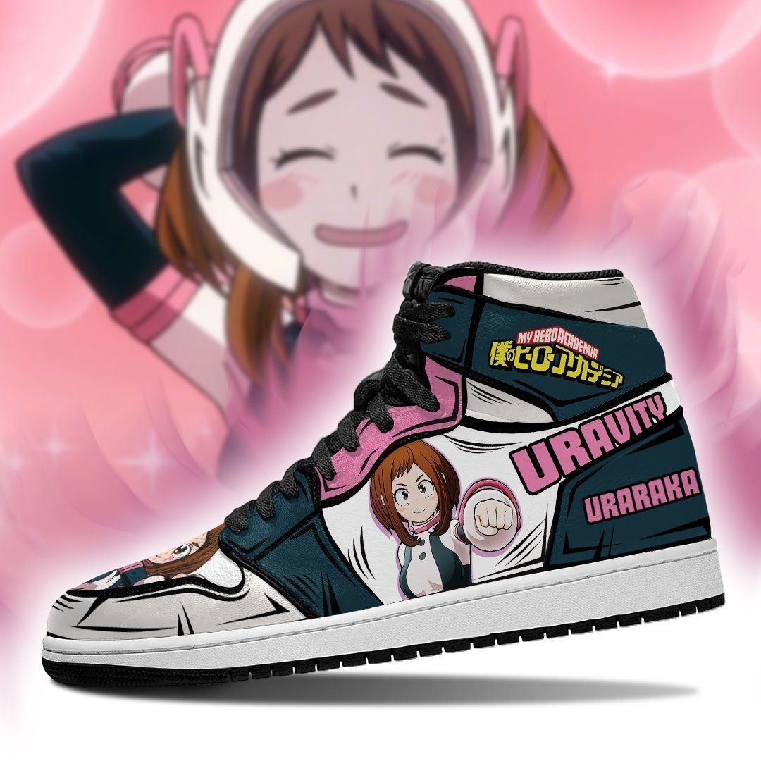 Ochaco Uraraka My Hero Academia anime 1 High Top Air Jordan Sneaker, Air Jordan Hightop