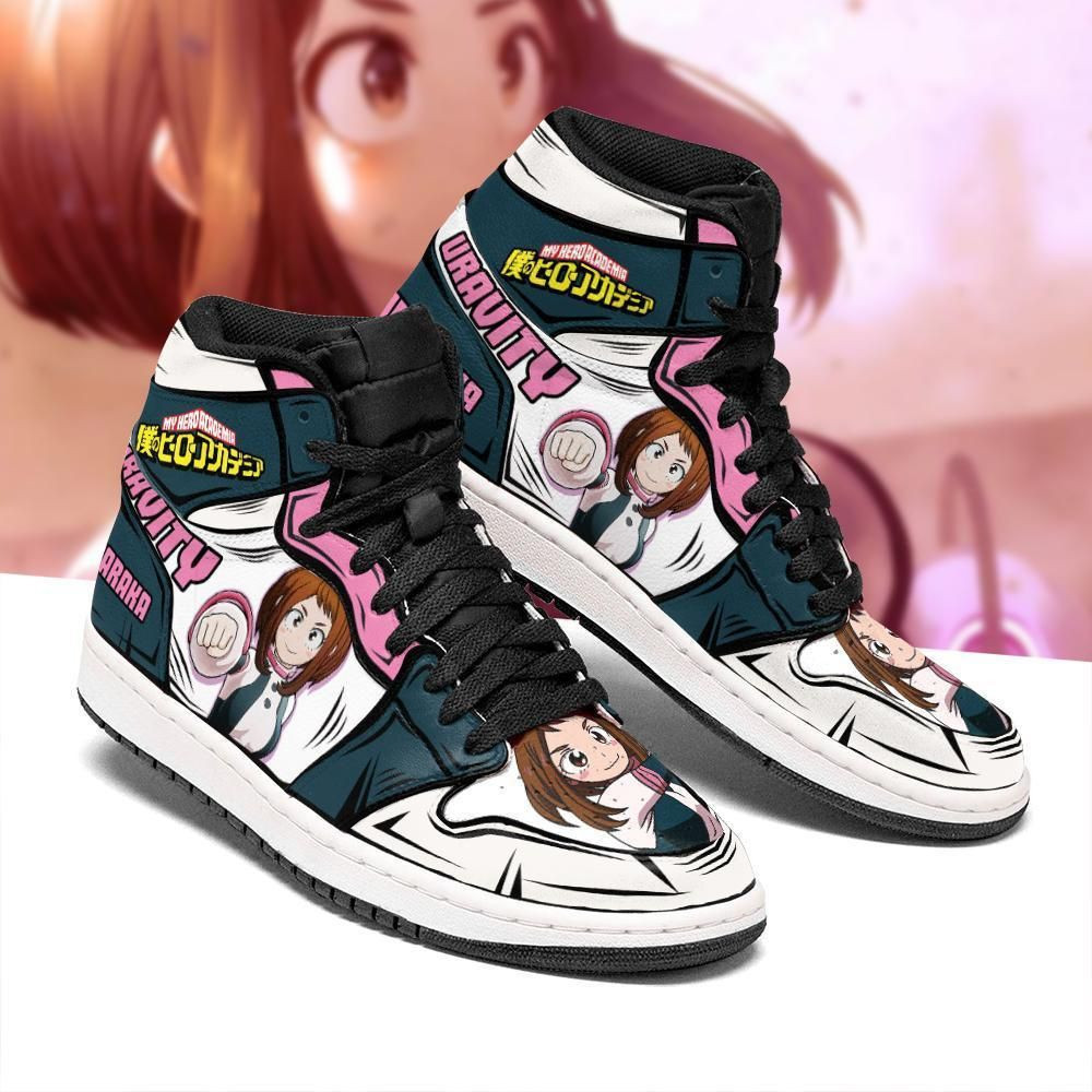 Ochaco Uraraka My Hero Academia anime 1 High Top Air Jordan Sneaker, Air Jordan Hightop
