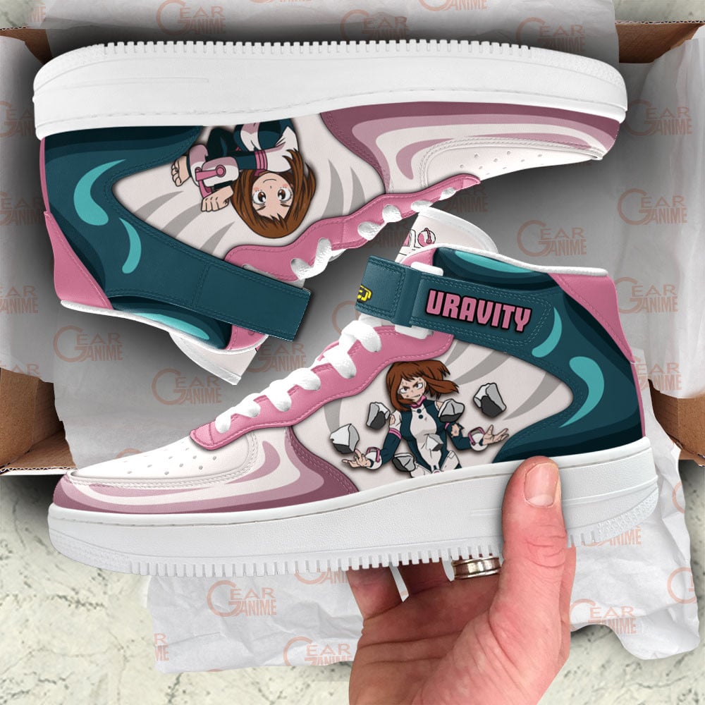 Ochako Uraraka Sneakers Air Mid Custom My Hero Academia Anime Shoes