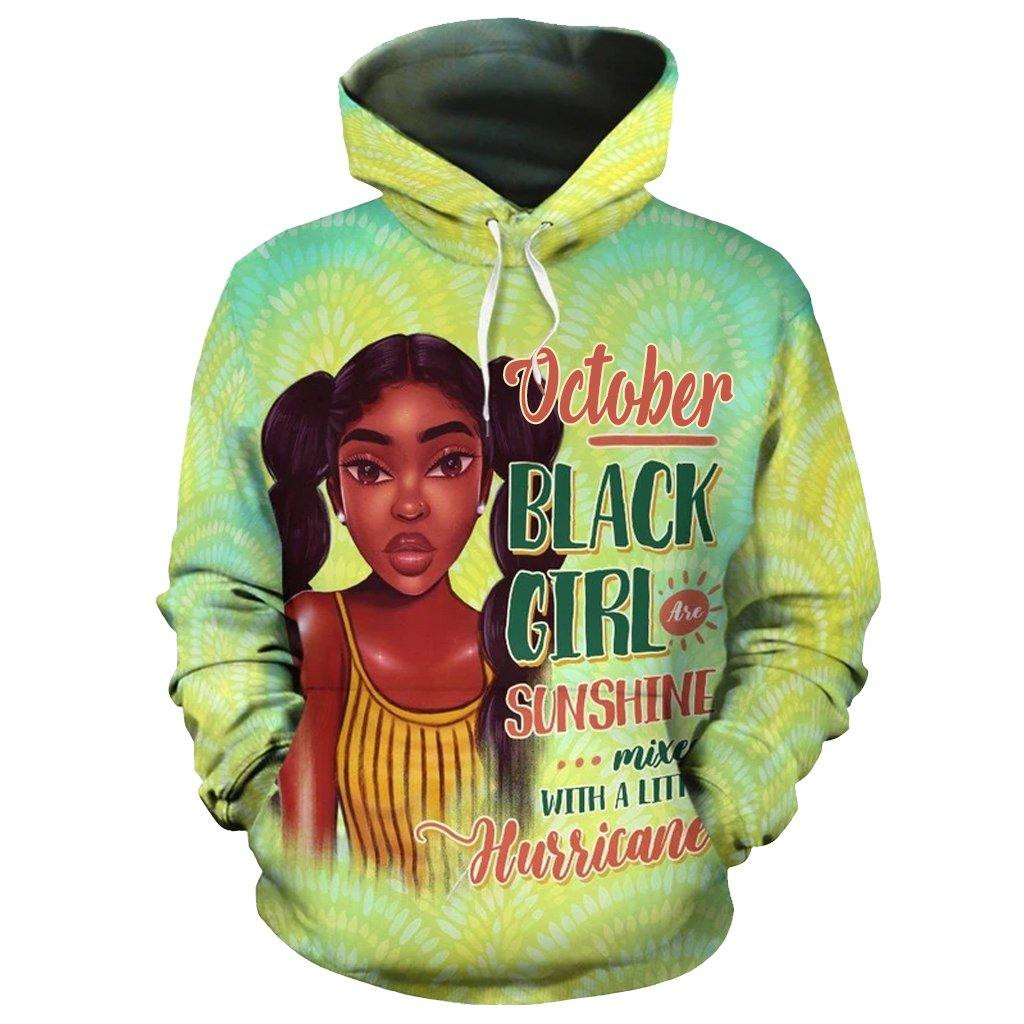 October Black Girl Sunshine Aop Hoodie