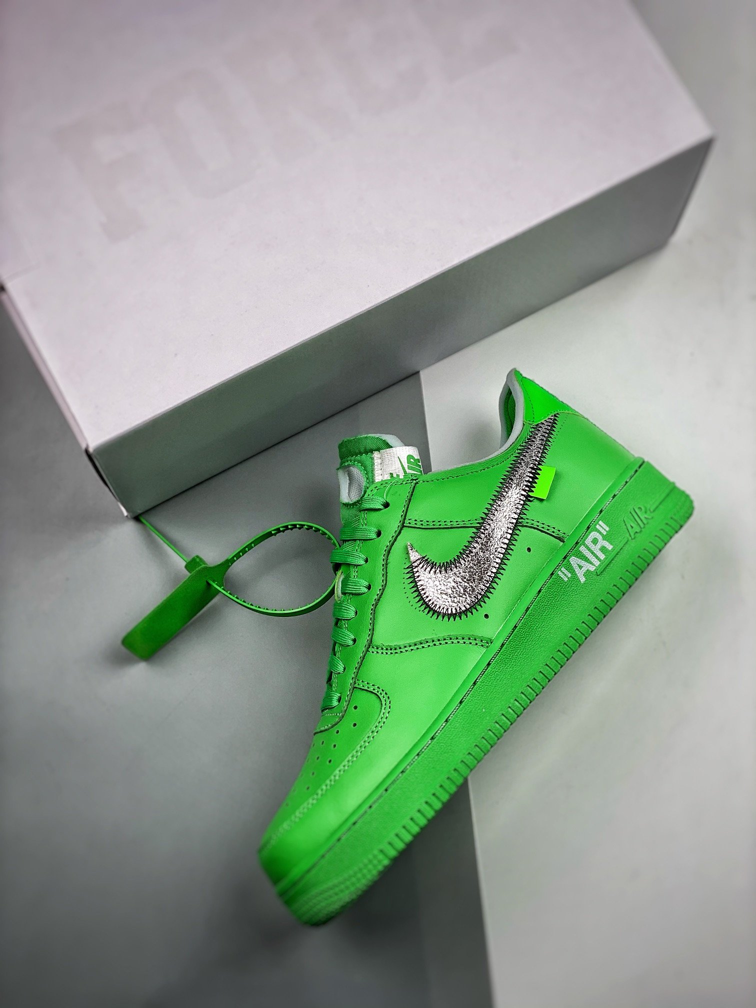 Off-White x Nike Air Force 1 Low “Light Green Spark” For Sale