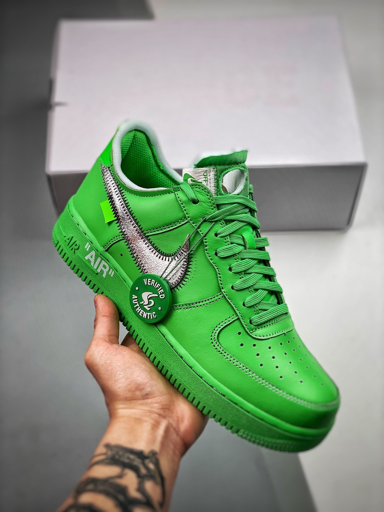 Off-White x Nike Air Force 1 Low “Light Green Spark” For Sale